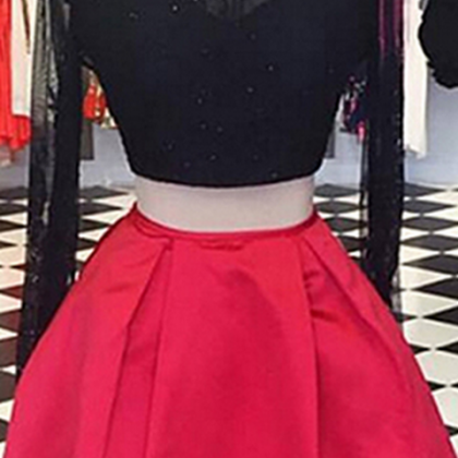 Two Pieces Homecoming Dress,long Sleeves..