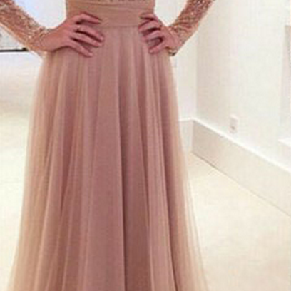 Long Prom Dress, Two Piece Prom Dress, V-neck Prom..