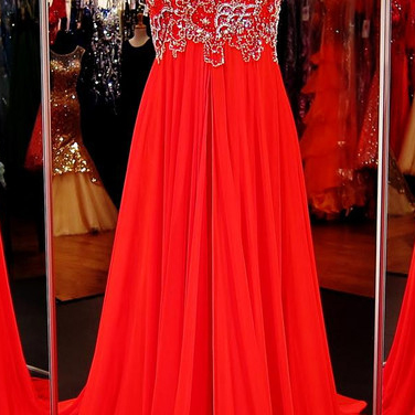 Red Prom Dress,formal Dress,prom Dress Empire..