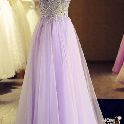 Beautiful Stunning Pink Prom Dress, Tulle A-line..