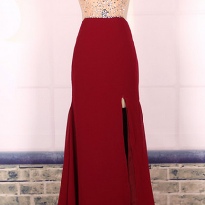Prom Dress, Custom Ball Gown Beaded Sexy Backless..