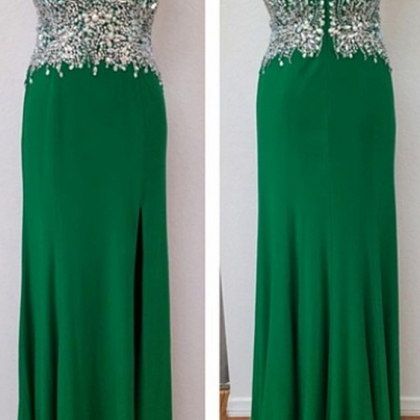 Charming Prom Dress, Green Sweetheart Beaded..