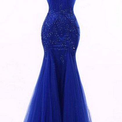 Royal Blue Long Prom Dress,mermaid Long Prom..