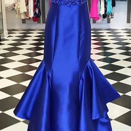 Decent Sweetheart Asymmetrical Tiered Royal Blue..