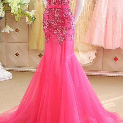 Appliques Prom Dress,mermaid Prom Dress,luxury..