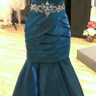 Elegant Mermaid Prom Dress,Pleated-..