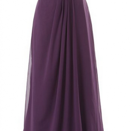 Purple Floor Length Chiffon Sheath Evening Dress..