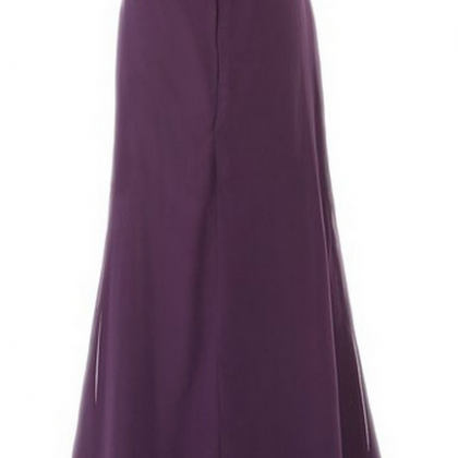 Purple Floor Length Chiffon Sheath Evening Dress..