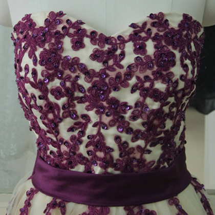 Bundr A-line Lace Applique Wedding Dress Satin..