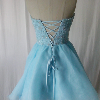 Sweetheart Short Baby Blue Prom Dress Lovely Prom..