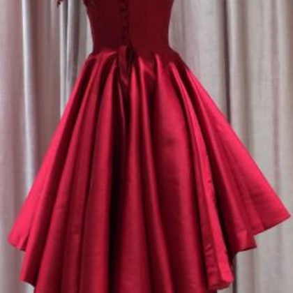 One Shoulder Homecoming Dresses,red Short..