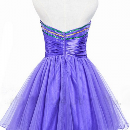 Sleeveless Purple Homecoming Dresses A Lines..