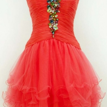 Sleeveless Red Homecoming Dresses Aline Lace..