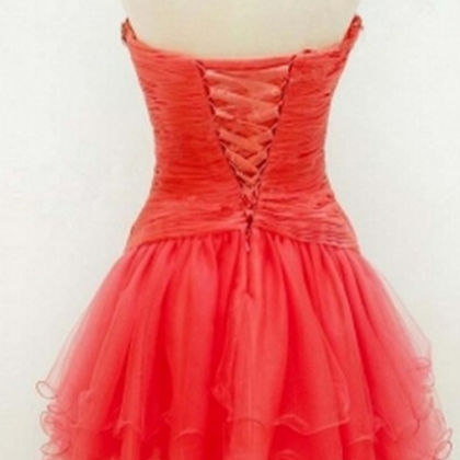 Sleeveless Red Homecoming Dresses Aline Lace..