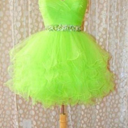 Sleeveless Green Homecoming Dresses A Lines..