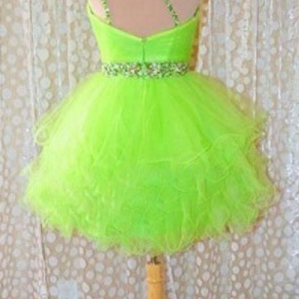 Sleeveless Green Homecoming Dresses A Lines..