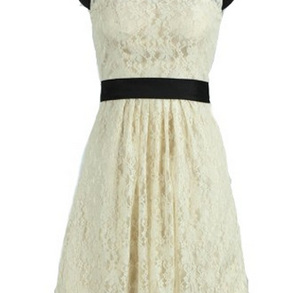 Sleeveless Yellow Homecoming Dresses A Line Lace..