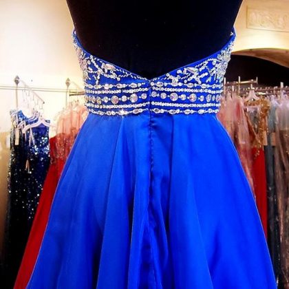 Sleeveless Royal Blue Homecoming Dresses A Lines..