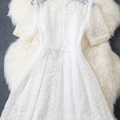 Luxury Order Bead Water Soluble Embroidery Dress..
