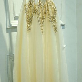Charming Appliques And Beaded Prom Dress,elegant..