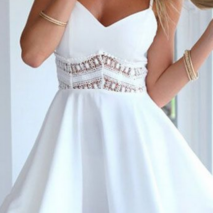 Homecoming Dress,white Prom Dress,short Prom..