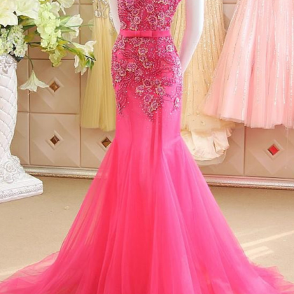 Appliques Prom Dress,mermaid Prom Dress,luxury..