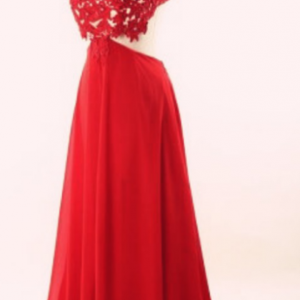 Long Red Prom Dresses,appliques Prom..