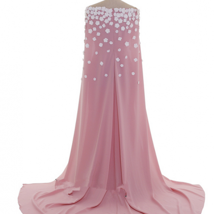 Pink Off-the-shoulder Mermaid Long Prom Dress,..