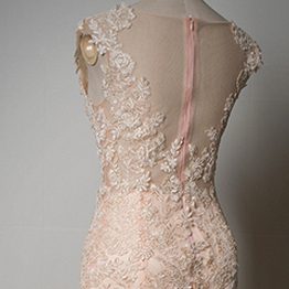Vintage Sexy Champagne Long Gown, Gown