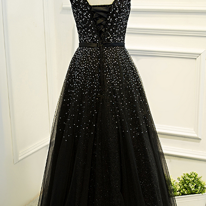 Robe De Soirée Noire Monsoon Sans Manches Avec Perles Dorées Et Paillettes - Taille 8 - Occasion Très Bon état