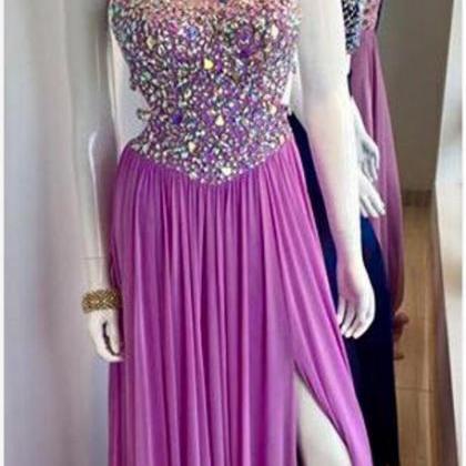 Lilac Prom Dress With Slit