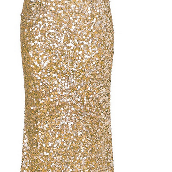 Sequins Sleeveless Scoop Hollow Out Long Slim..