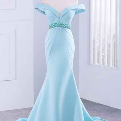 Sexy Mermaid Long Prom Dress, With Beading Luxury..