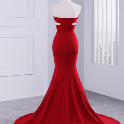 Strapless Sweetheart Ruched Cutout Mermaid Long..