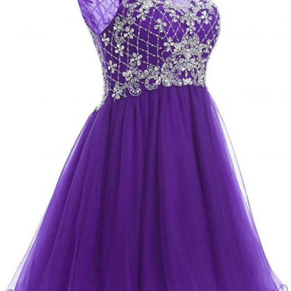 Prom Dress,purple Prom Dress,short Prom..