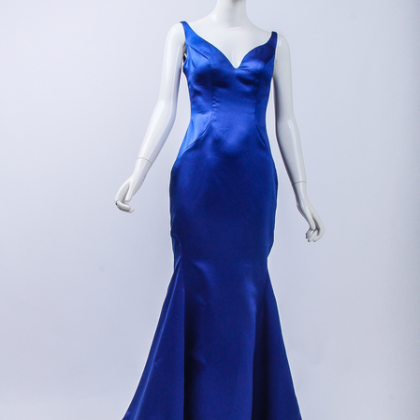 Royal Blue Evening Dress,mermaid Evening..