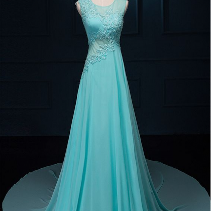 Elegant Prom Dresses, A-line Sleeveless Evening..