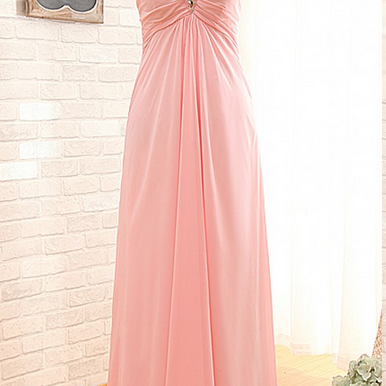 Ready To Ship Pink Prom Dress,strapless Prom..