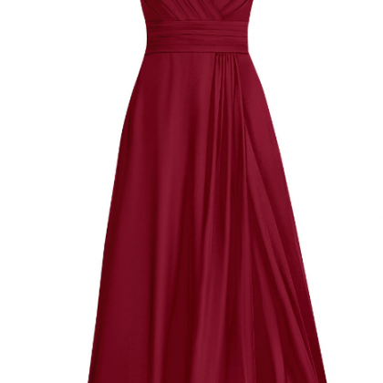 Elegant Burgundy V Neck Prom Dress,low Back Formal..