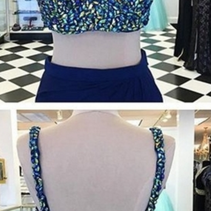 Custom Made Two- Piece Crystal Beading And Sequin..