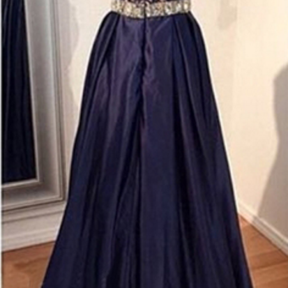Long Prom Dress, Navy Prom Dress, Party Prom..