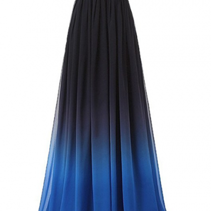 Gradient Color Prom Evening Dress Beaded Ball Gown..