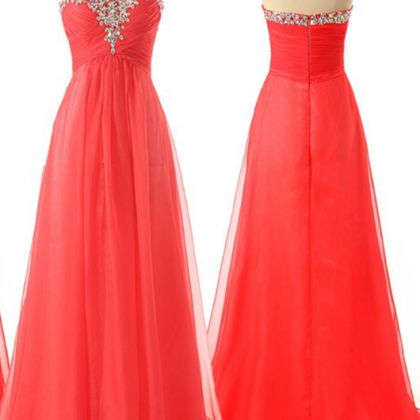 Strapless Sweetheart Ruched Beaded Long Prom..