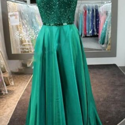 Green Prom Dress,long Prom Dress,beaded Prom..