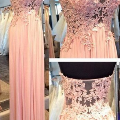 Lace Appliques Sweetheart Floor Length A-line Prom..