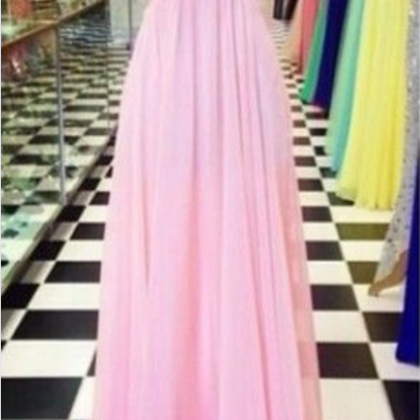 Chiffion Prom Dress,long Prom Dress,pink Prom..