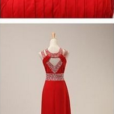 Red Prom Dress,chiffion Prom Dress,a-line Prom..