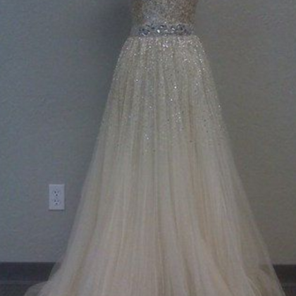 A-line Princess Prom Dress,long Prom Dress,tulle..