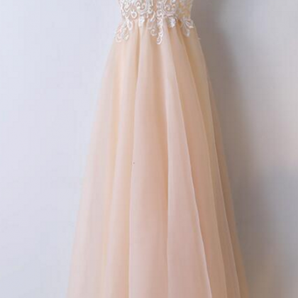 Spaghetti Straps Long Prom Dress With Lace