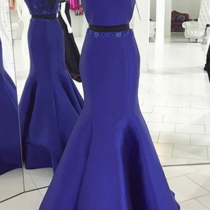 The Royal Blue Two Mermaid Ball Gowns, Beaded,..